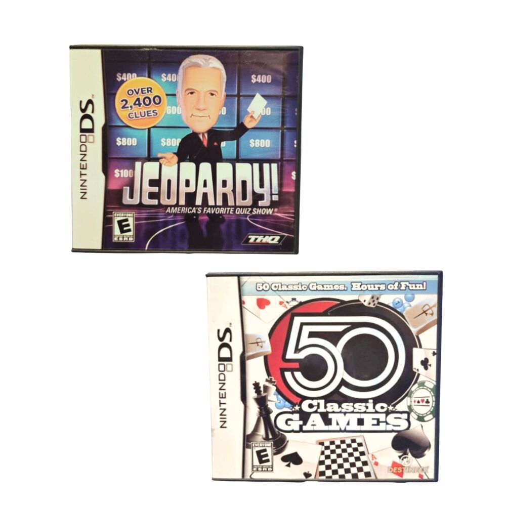 50 Classic Games + Jeopardy Nintendo DS CIB Bundle w/ Manuals Tested